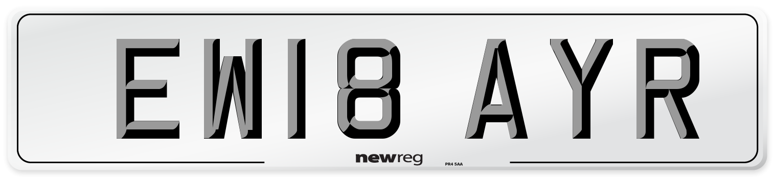 EW18 AYR Number Plate from New Reg